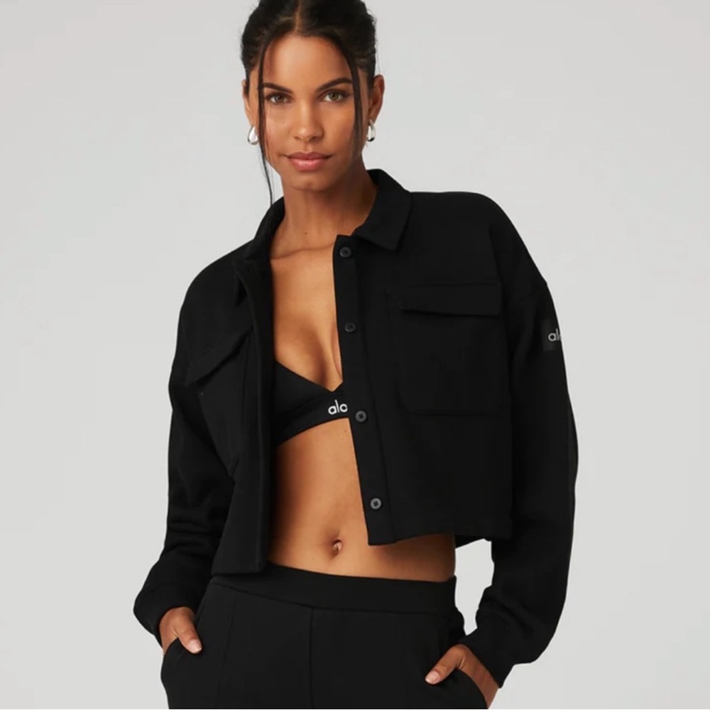 ALO Yoga Black Button Down Shirt